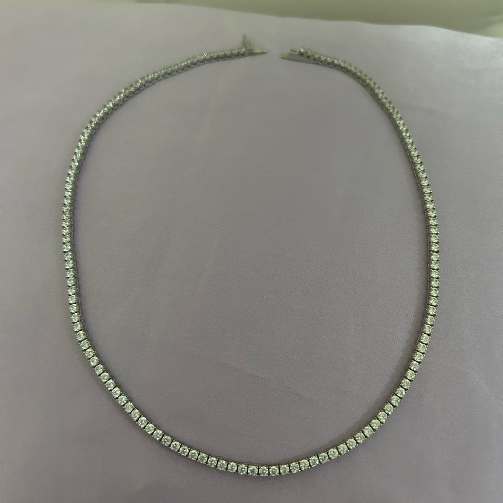 925 Sterling silver tennis necklace